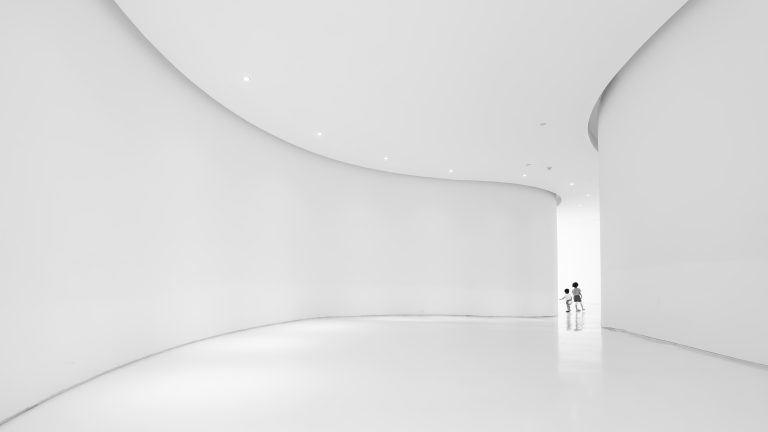 Large white gallery space