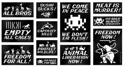 Invader – PETA Stickers