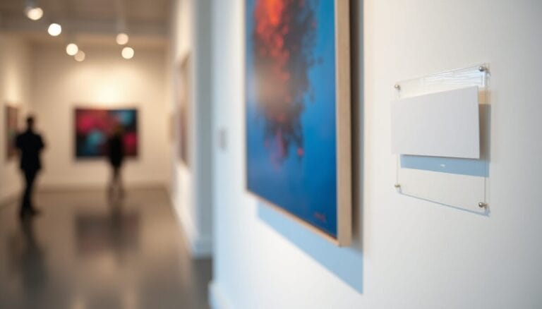 Art Gallery showing an empty artwork label